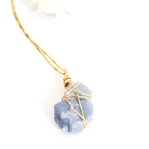 Bespoke NZ-made kyanite pendant with 18" chain | ASH&STONE Crystal Jewellery Shop 