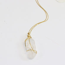 Load image into Gallery viewer, Bespoke NZ-made clear quartz crystal pendant with 18&quot; chain | ASH&amp;STONE Crystal Jewellery Shop Auckland NZ
