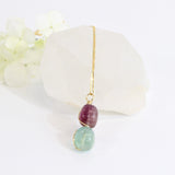 Bespoke NZ-made fluorite crystal pendant with 18" chain