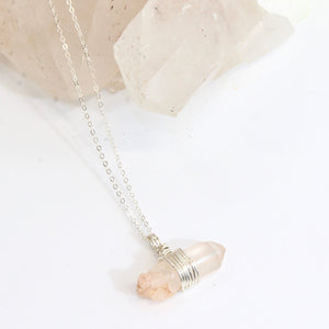 Bespoke NZ-made Himalayan quartz crystal pendant with 18" chain | ASH&STONE Crystal Jewellery Shop Auckland NZ