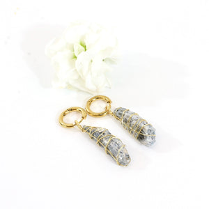 NZ-made bespoke kyanite crystal huggy earrings | ASH&STONE Crystal Jewellery Shop Auckland NZ
