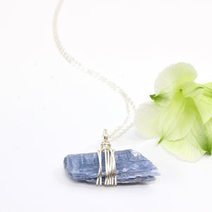 Bespoke NZ-made kyanite pendant with 18" chain | ASH&STONE Crystal Jewellery Shop