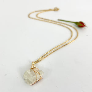 Crystal Jewellery NZ: Bespoke apophyllite crystal necklace 18-inch chain