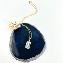 Load image into Gallery viewer, Crystal Jewellery NZ: Bespoke aquamarine crystal necklace 16-inch chain
