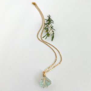 Crystal Jewellery NZ: Bespoke aquamarine crystal necklace 16-inch chain