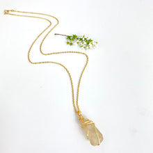 Load image into Gallery viewer, Crystal Jewellery NZ: Bespoke natural citrine crystal necklace - 22-inch chain
