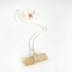 Crystal Jewellery NZ: Bespoke natural citrine crystal necklace - 18-inch chain