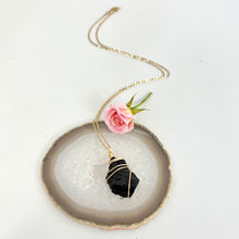 Load image into Gallery viewer, Crystal Jewellery NZ: Bespoke black tourmaline crystal necklace 22-inch chain
