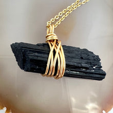 Load image into Gallery viewer, Crystal Jewellery NZ: Bespoke black tourmaline crystal necklace 18-inch chain
