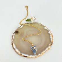 Load image into Gallery viewer, Crystal Jewellery NZ: Bespoke blue calcite necklace 18-inch chain
