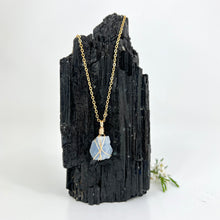 Load image into Gallery viewer, Crystal Jewellery NZ: Bespoke blue calcite necklace 16-inch chain
