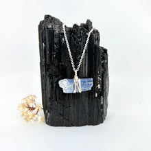 Load image into Gallery viewer, Crystal Jewellery NZ:  Bespoke blue kyanite crystal necklace 18-inch chain
