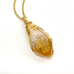 Crystal Jewellery NZ: Bespoke citrine crystal necklace - 18-inch chain