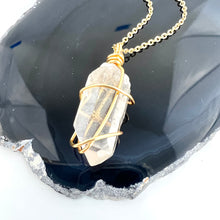 Load image into Gallery viewer, Crystal Jewellery NZ: Bespoke clear quartz crystal necklace 18-inch chain
