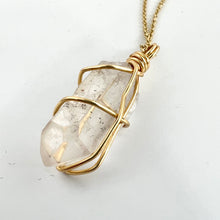 Load image into Gallery viewer, Crystal Jewellery NZ: Bespoke clear quartz crystal necklace 18-inch chain
