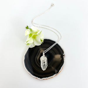 Crystal Jewellery NZ: Bespoke clear quartz crystal necklace - 20-inch chain