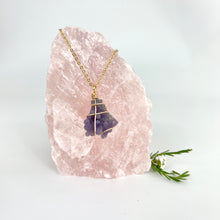 Load image into Gallery viewer, Crystal Jewellery NZ: Bespoke grape agate crystal necklace 18-inch chain
