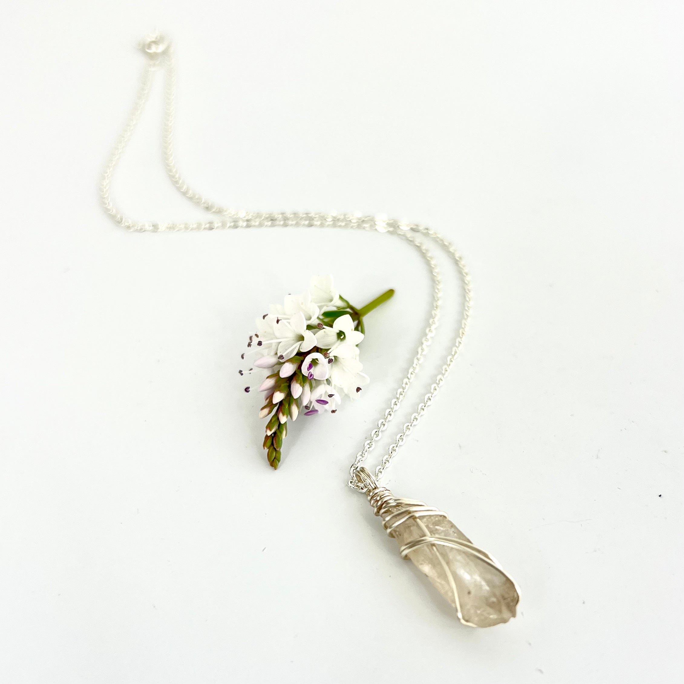 Crystal Jewellery NZ: Bespoke Kundalini natural citrine crystal necklace 16-inch chain