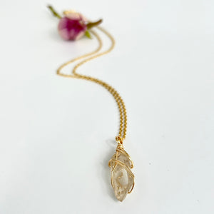 Crystal Jewellery NZ: Bespoke Kundalini natural citrine crystal necklace 16-inch chain