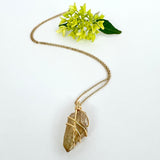 Crystal Jewellery NZ: Kundalini natural citrine crystal necklace 18-inch chain