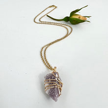 Load image into Gallery viewer, Crystal Jewellery NZ: Bespoke lepidolite crystal necklace 18-inch chain
