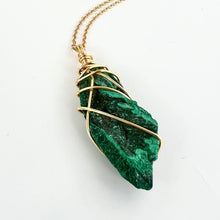 Load image into Gallery viewer, Crystal Jewellery NZ: Bespoke malachite crystal necklace 20-inch chain
