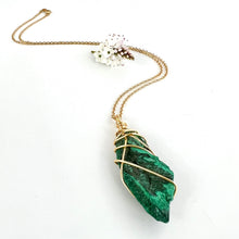 Load image into Gallery viewer, Crystal Jewellery NZ: Bespoke malachite crystal necklace 20-inch chain
