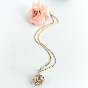 Crystal Jewellery NZ: Bespoke pink tourmaline necklace 16" chain