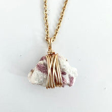 Load image into Gallery viewer, Crystal Jewellery NZ: Bespoke pink tourmaline necklace 16&quot; chain
