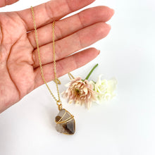 Load image into Gallery viewer, Crystal Jewellery NZ: Bespoke smoky quartz crystal necklace - 20-inch chain
