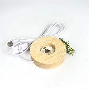 Crystal Lamps NZ: Small LED wooden lamp base for your crystal