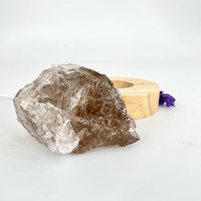 Load image into Gallery viewer, Crystals NZ: Smoky quartz crystal on LED lamp base
