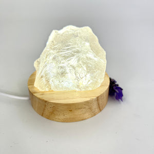 Crystals NZ: Smoky quartz crystal on LED lamp base