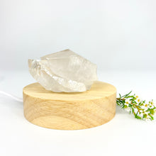 Load image into Gallery viewer, Crystal Lamps NZ: Clear quartz crystal on LED lamp base
