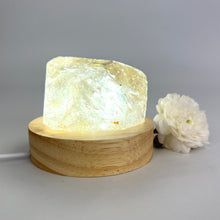 Load image into Gallery viewer, Crystal Lamps NZ: Smoky quartz crystal chunk on LED lamp base
