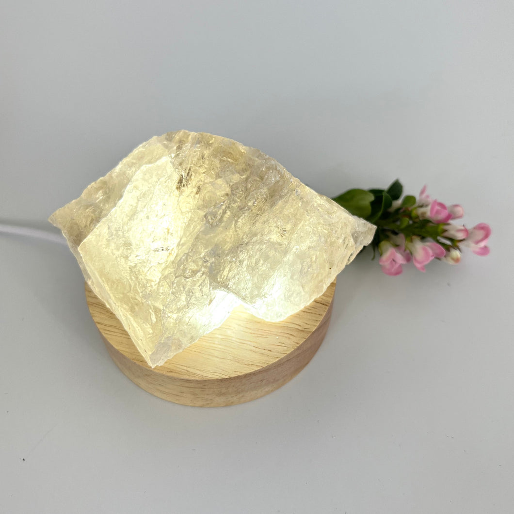 Crystal Lamps NZ: Smoky quartz crystal on LED lamp base