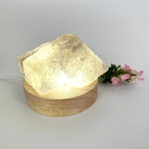 Crystal Lamps NZ: Smoky quartz crystal on LED lamp base
