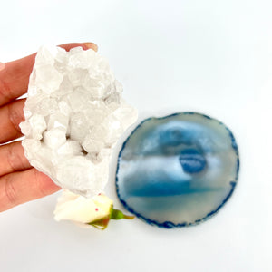 Fresh energy clear quartz crystal interior pack