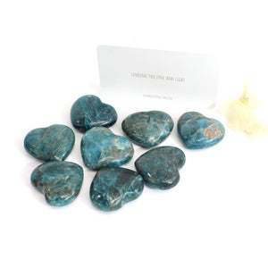 Blue apatite polished crystal heart | ASH&STONE Crystals Shop Auckland NZ
