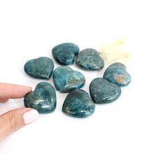 Load image into Gallery viewer, Blue apatite polished crystal heart | ASH&amp;STONE Crystals Shop Auckland NZ
