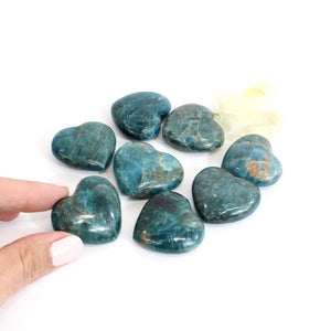 Blue apatite polished crystal heart | ASH&STONE Crystals Shop Auckland NZ