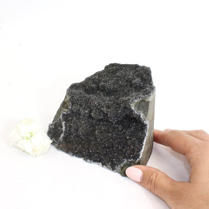 Black amethyst crystal with cut base | ASH&STONE Crystals Shop 