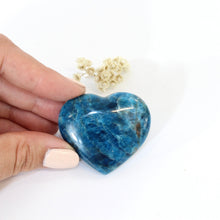 Load image into Gallery viewer, Blue apatite polished crystal heart | ASH&amp;STONE Crystals Shop Auckland NZ
