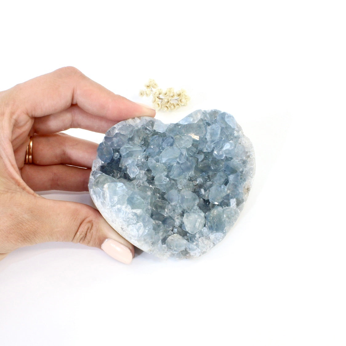 Celestite crystal heart | ASH&STONE Crystals Shop Auckland NZ