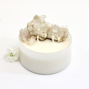 Large bespoke crystal garden | clear quartz crystal artisan candle | ASH&STONE Crystals & Candles Shop Auckland NZ
