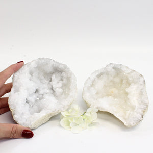 Clear quartz crystal geode pair | ASH&STONE Crystals Shop Auckland NZ