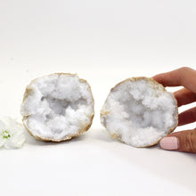Load image into Gallery viewer, Clear quartz crystal geode pair | ASH&amp;STONE Crystals Shop
