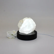Load image into Gallery viewer, Clear quartz crystal chunk on LED lamp base | ASH&amp;STONE Crystals Shop
