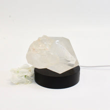 Load image into Gallery viewer, Clear quartz crystal chunk on LED lamp base | ASH&amp;STONE Crystals Shop
