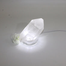 Load image into Gallery viewer, Clear quartz crystal point on LED lamp base | ASH&amp;STONE Crystals Auckland NZ
